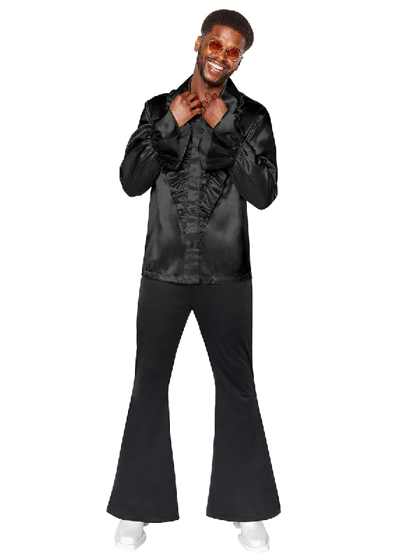 Flared Mens Black 70s Disco Costume Pants Stylish Harem Pants