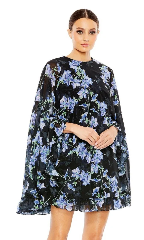 Black Floral Print Party Dress 56028 by Mac Duggal Tunics Top rated