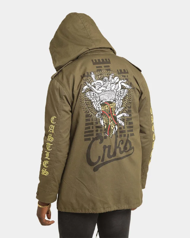 Crooks & Castles Cargo Medusa Military Jacket Military Green Wool Jacket Cashmere Jacket Tweed Jacket Crooks & Castles Cargo Medusa Military Jacket Military Green Wool Jacket Cashmere Jacket Tweed Jacket