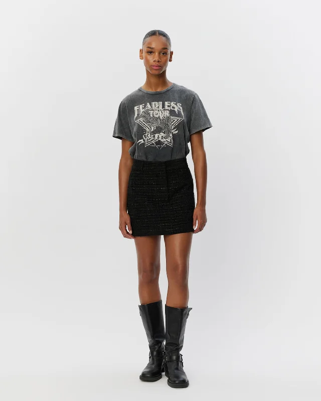 ASTERSW SKIRT - Black leather skirt sleek