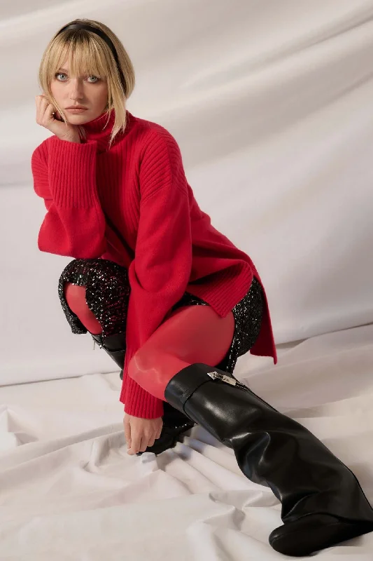 Warmest Regards Split-Hem Turtleneck Sweater Machine Wash Dry Clean Hand Wash