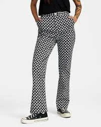 RVCA Smokin Slim Fit Pants Women's Black Casual Wide Pants
