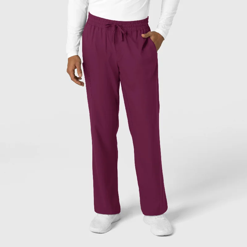 Boundless Men's Straight Leg Scrub Pant - Wine Elegant Dress Pants
