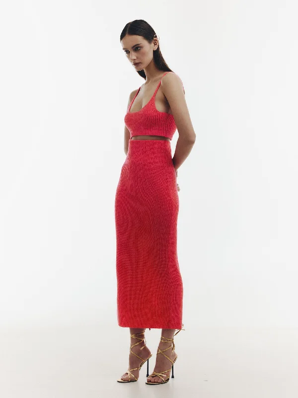 Brink pink skirt asymmetrical skirt cut