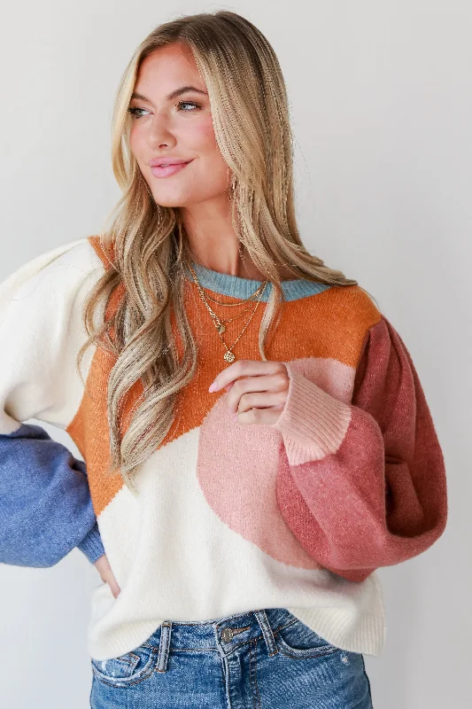 Never Let You Go Color Block Sweater Jersey Fabric Tulle Fabric Batik Fabric