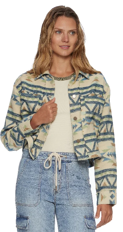 Castilia Cropped Southwest Utlitity Jacket Fitted Jacket Loose Jacket Oversized Jacket