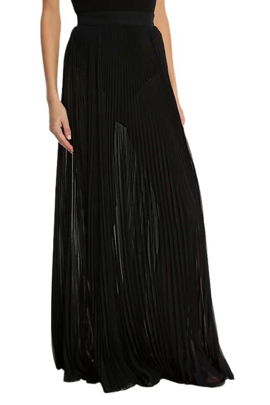 Pleated Maxi Skirt leather skirt durable