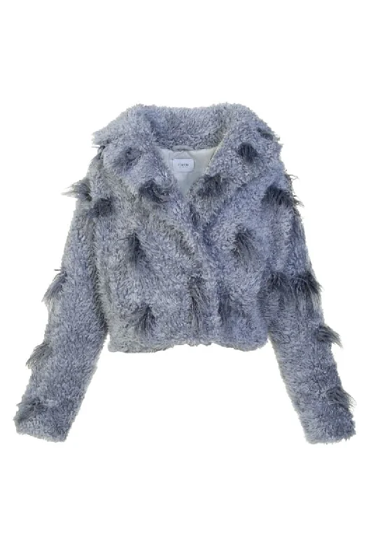 GRAY LLAMA FAUX FUR JACKET Anorak Shell Jacket Lightweight Jacket
