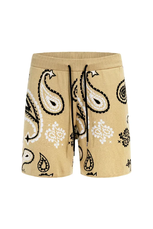 Men's Paisley Sweater Shorts Handmade Hand-knitted Hand-woven