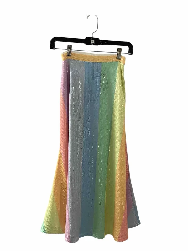 Olivia Rubin Size 0 Rainbow sequined Skirt leather skirt refined