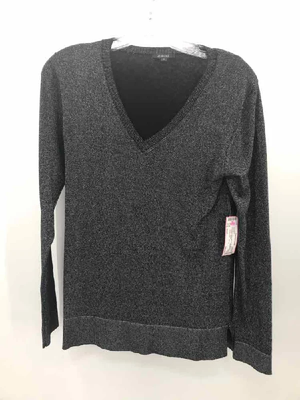 Pre-Owned Pure Amici Silver Size Small Sweater Solid Color Striped Floral Print
