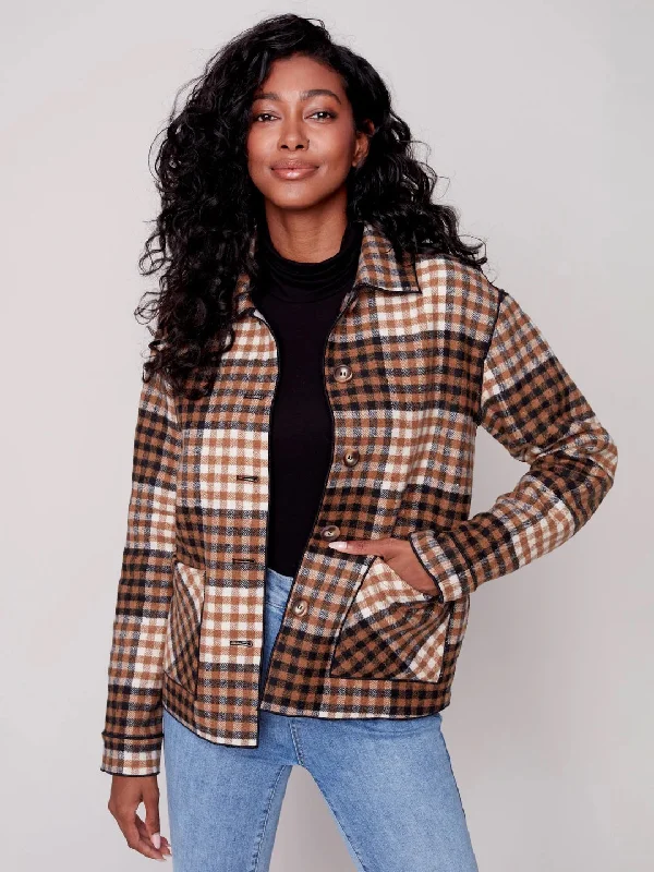 Plaid Reversible Short Jacket Chenille Jacket Brocade Jacket Lace Jacket