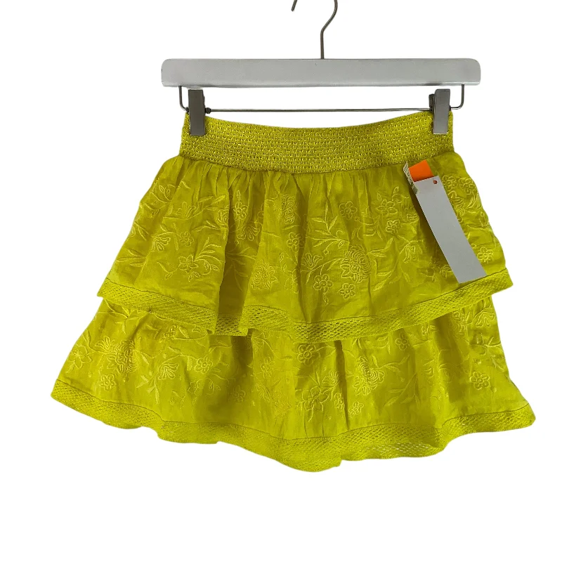 Skirt Designer By Alice + Olivia In Yellow, Size: 0 wool skirt sturdy