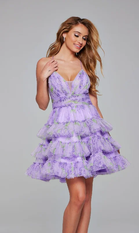 Jovani Short Party Dress 39880 Turtleneck Neckline Stylish