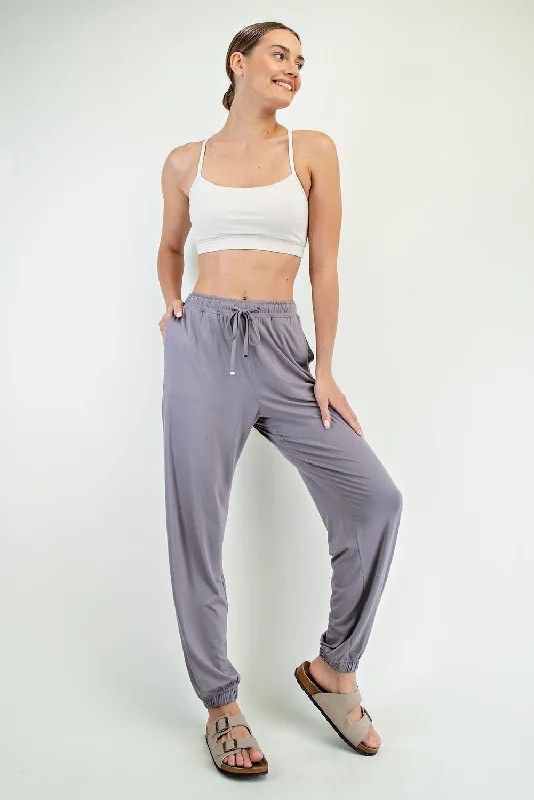 Grey Drawstring Jogger Pants Casual Track Pants
