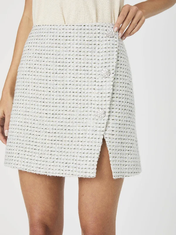 Tweed Mini Slit Skirt relaxed fit skirt