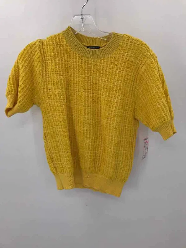 Pre-Owned Ann Taylor Yellow Size XSP Sweater Satin Blend Silk Blend Wool Blend