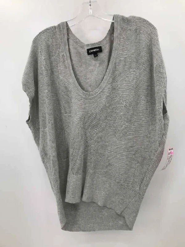 Pre-Owned Express Grey Size Small Sweater Zippered Buttoned Snapped