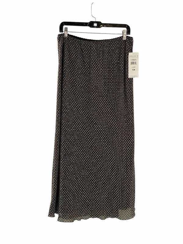 maggie McNaughton Size 1X Black Beige Circles Skirt cashmere skirt fine