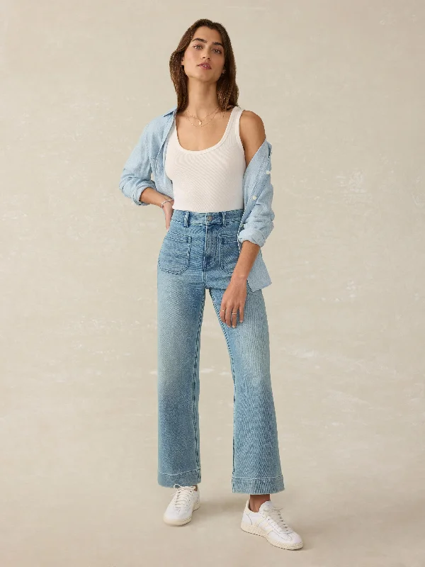 Stretch Terry Patch Pocket Ankle Pant - Eastern Shore Wash Casual Wide Pants