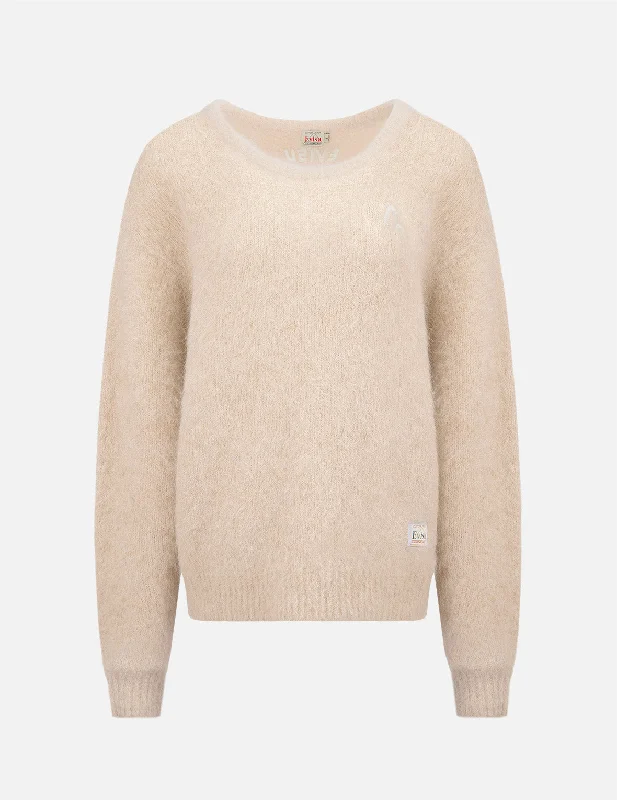 Seagull Badge Alpaca Sweater Terry Terry Cloth Terry Knit