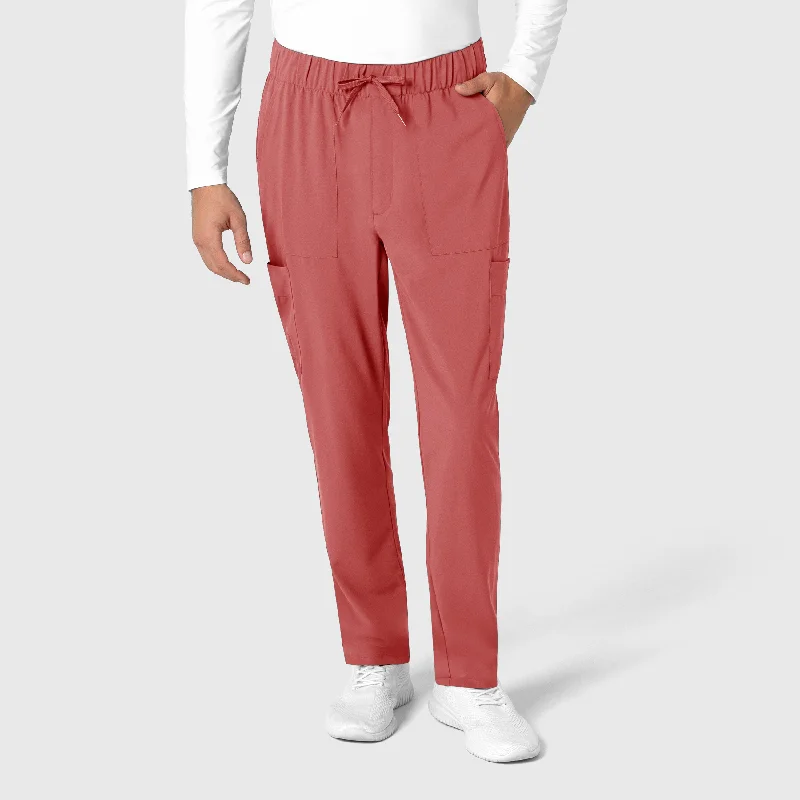 RENEW Men's Tapered Scrub Pant - Mineral Red Slim-Fit Leggings