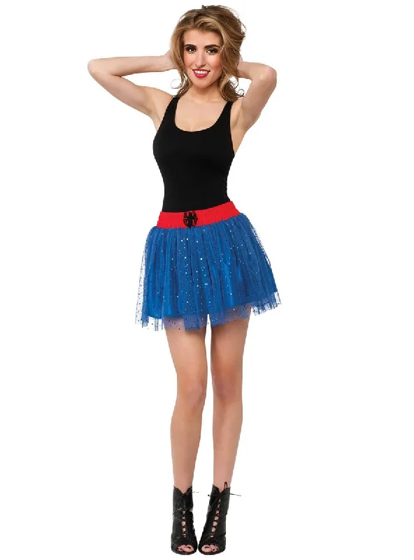 Spider Girl Womens Blue Glitter Costume Skirt corduroy skirt durable
