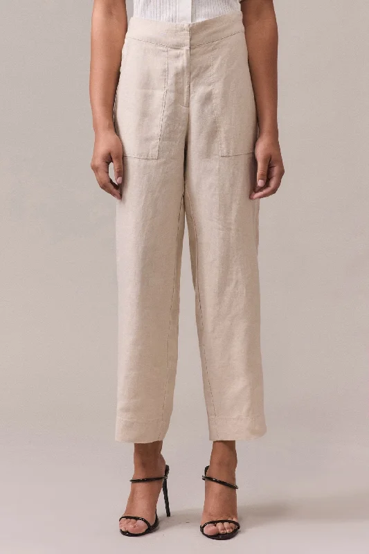 Linen Tapered Pant Chic Black Leggings
