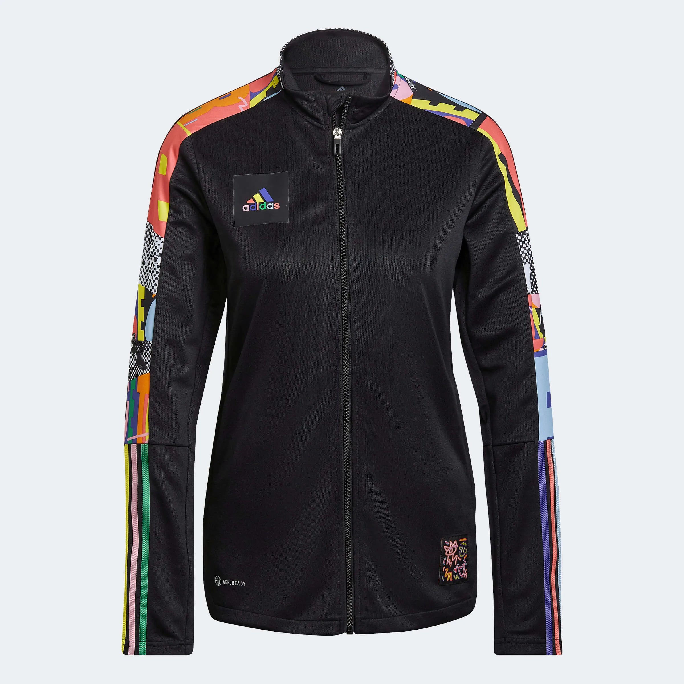adidas Women's Tiro Pride Jacket Zippered Front Buttoned Front Snap Front