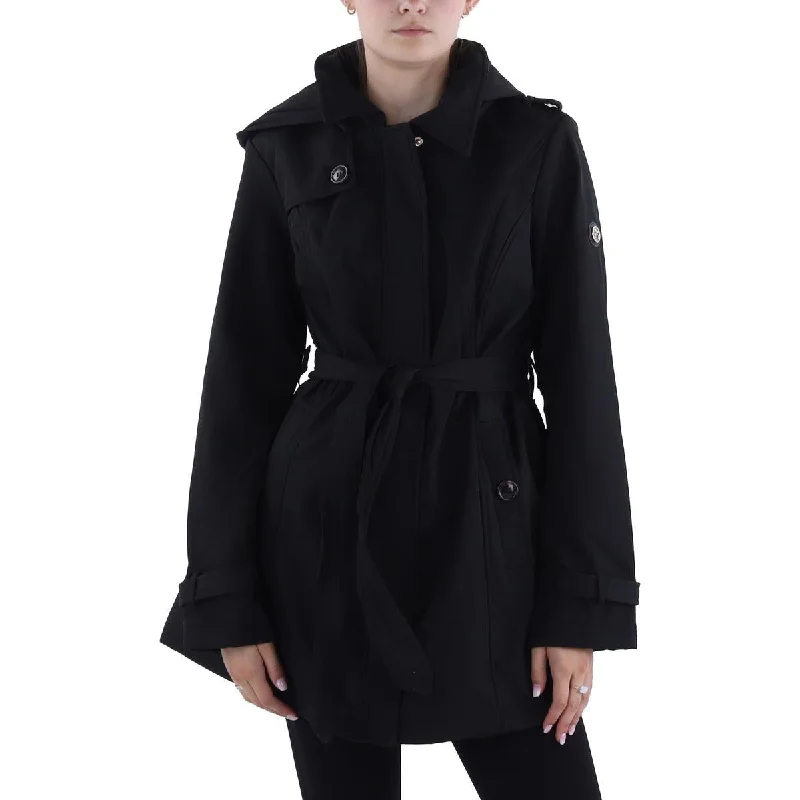 Jessica Simpson Womens Belted Hooded Soft Shell Jacket Nylon Fabric Polyester Fabric Spandex Fabric Jessica Simpson Womens Belted Hooded Soft Shell Jacket Nylon Fabric Polyester Fabric Spandex Fabric