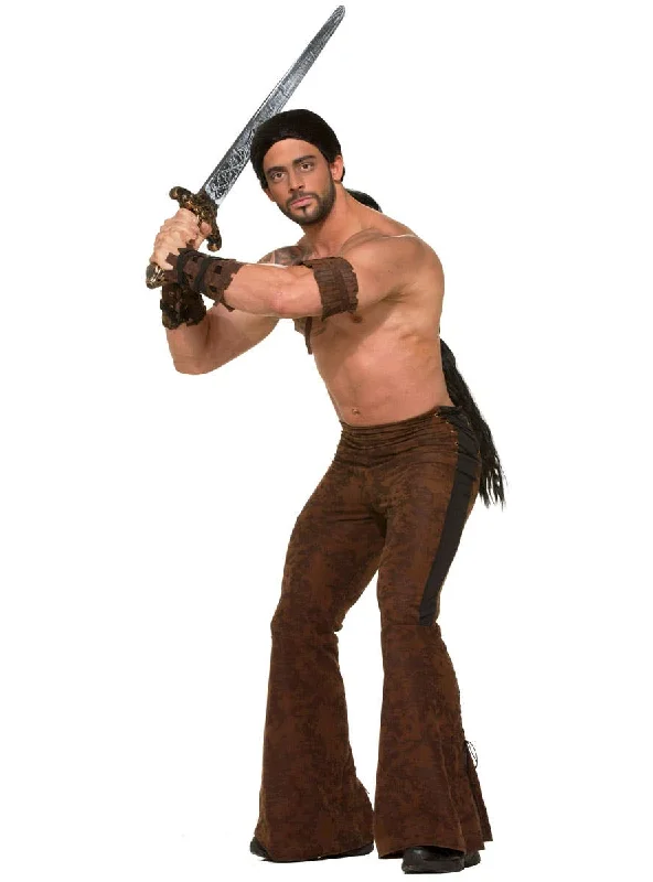 Dothraki Mens Khal Drogo Warrior Costume Pants Trendy High-Waist Trousers
