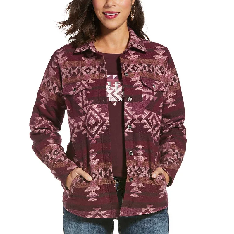 Ariat Women's Shacket Aztec Shirt Jacket Denim Jacket Leather Jacket Suede Jacket