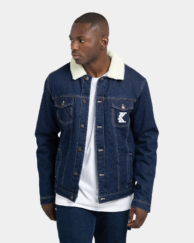 Karl Kani Retro Rinsed Denim Jacket Dark Blue Embroidered Jacket Appliqued Jacket Beaded Jacket Karl Kani Retro Rinsed Denim Jacket Dark Blue Embroidered Jacket Appliqued Jacket Beaded Jacket