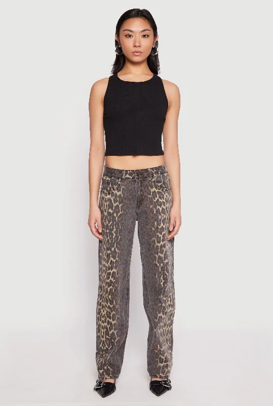 Leopard Print Pants Soft Stretch Pants