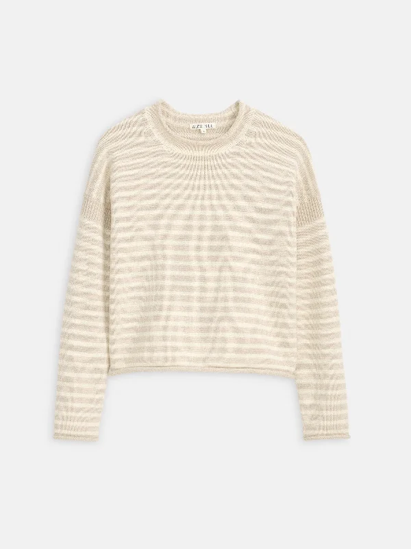 Mariner Striped Rollneck Sweater in Cotton Notch Collar Peter Pan Collar Cowl Neck