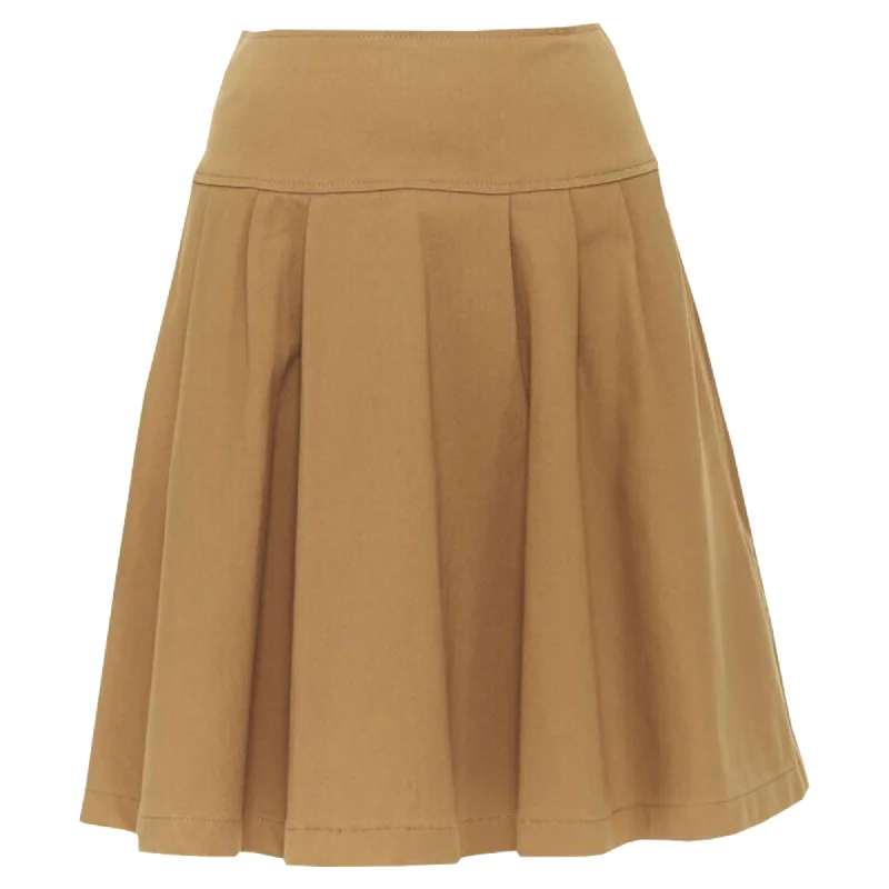 Oscar De La Renta tan nylon cotton knitee length skirt lace skirt romantic