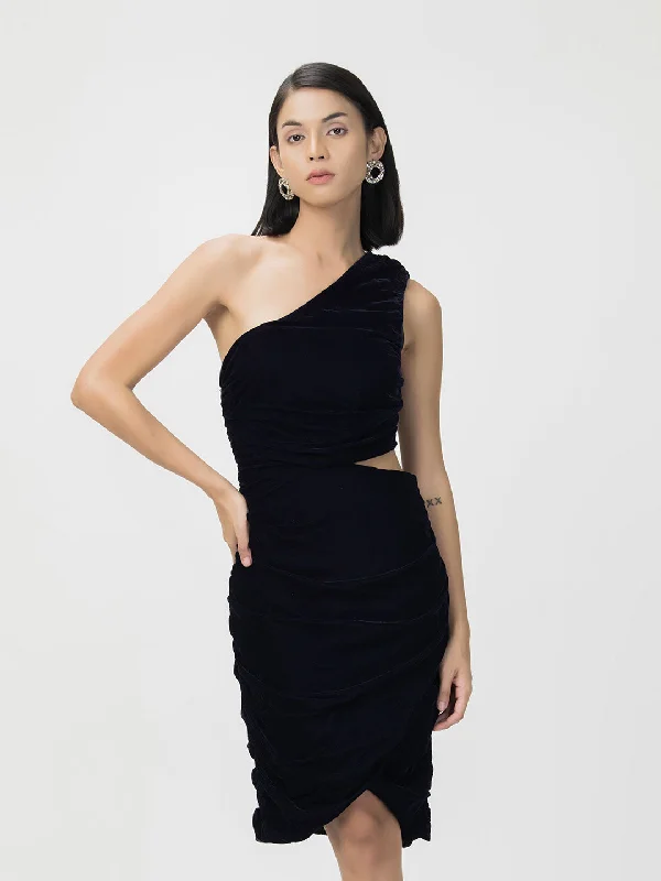 Ruched Velvet Party Dress Tunics Brand named