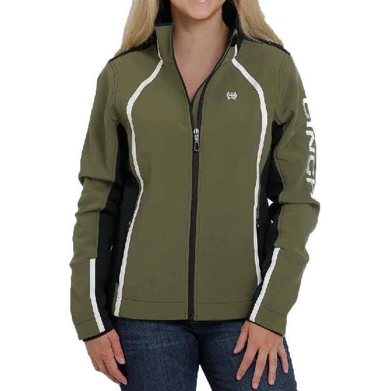 Cinch Women's Colour Blocked Bonded Jacket Zippered Front Buttoned Front Snap Front