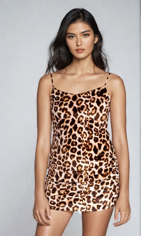 Animal-Print Short Bodycon Party Dress 3654 Tunics Recommended stylist