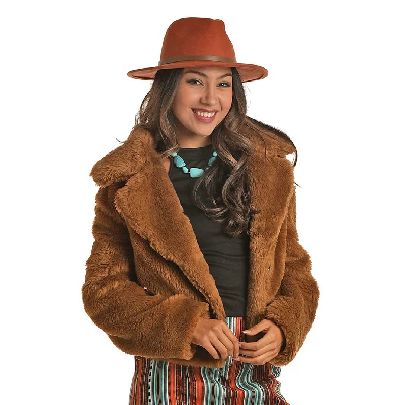 Rock & Roll Cowgirl Women's Fuzzy Faux Fur Jacket Satin Fabric Silk Fabric Chiffon Fabric Rock & Roll Cowgirl Women's Fuzzy Faux Fur Jacket Satin Fabric Silk Fabric Chiffon Fabric