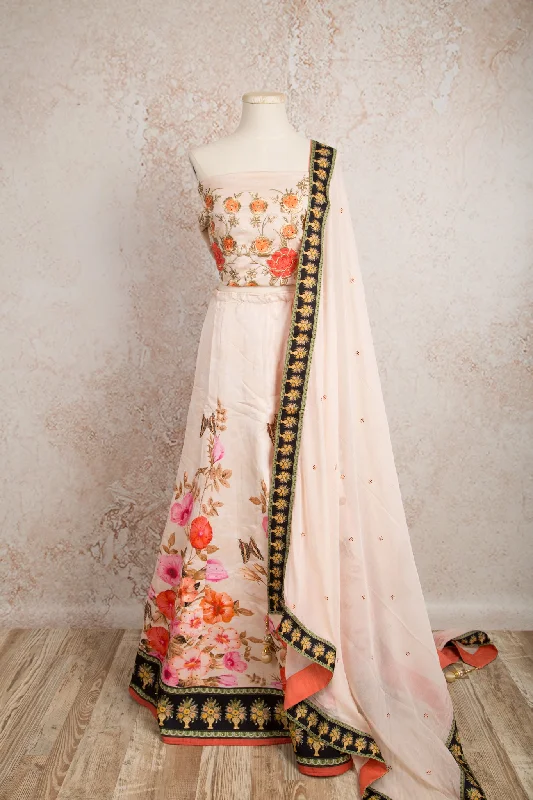 Printed choli & skirt R8_1529 slim fit skirt