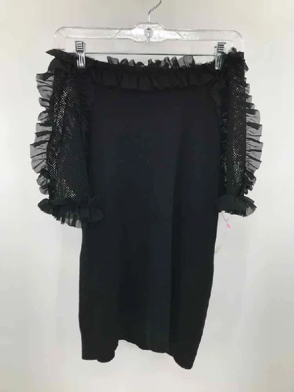 Pre-Owned Sioni Black Size Small Sweater Toggled Drawstring Belted