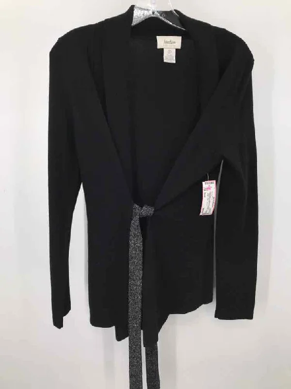 Pre-Owned Neiman Marcus Black Size Small Sweater Houndstooth Herringbone Solid
