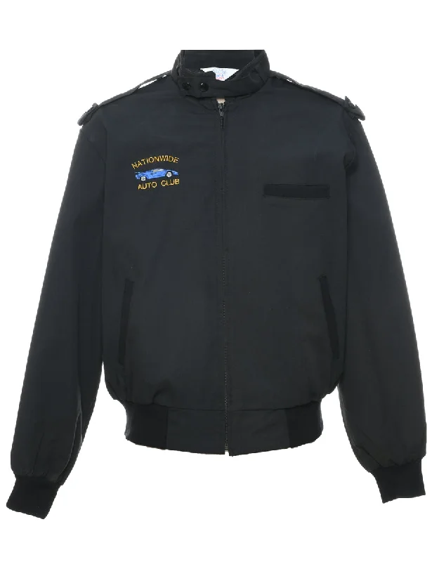 Black Harrington Jacket - L Wool Jacket Cashmere Jacket Tweed Jacket
