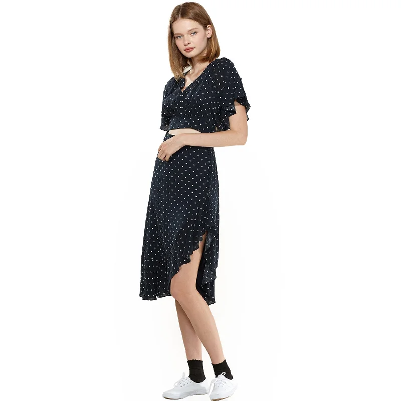Women's Wrap Asymmetrical Midi Skirt lace skirt elegant