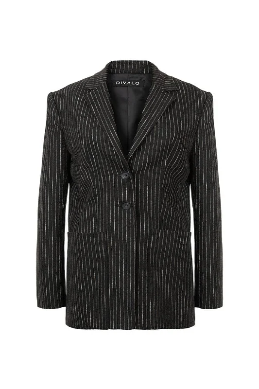 NOVAH BLACK OVERSIZED JACKET Oversized Jacket Tailored Jacket Straight Jacket