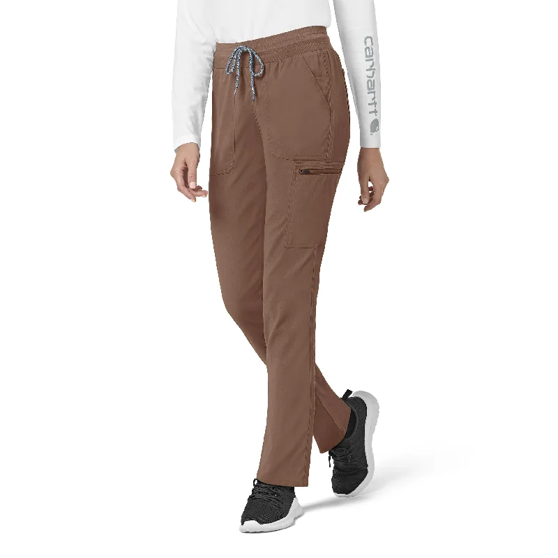 Carhartt Rugged Flex Peak Women's Slim Leg Scrub Pant - Nutmeg Fashionable Work Pants