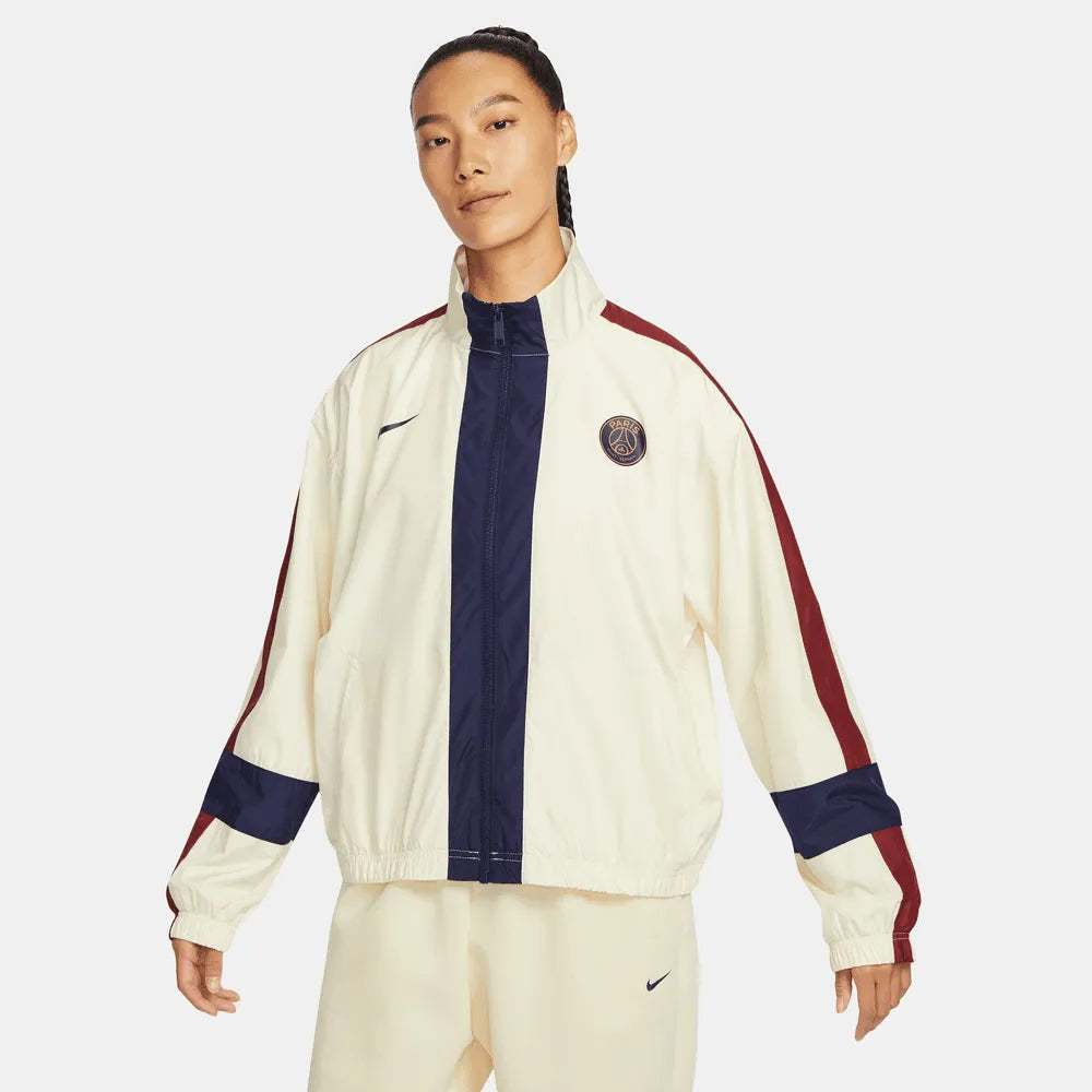 Nike 2023-24 PSG Women's Essential Graphic Jacket Denim Fabric Leather Fabric Suede Fabric