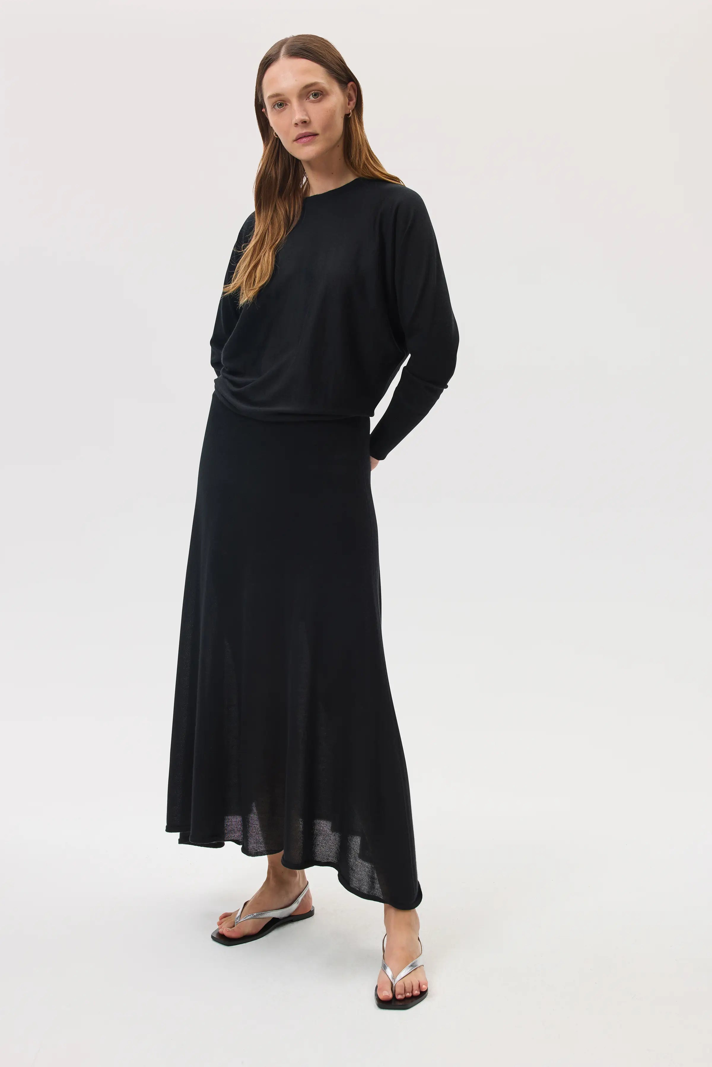 Cashmere Silk A-Line Skirt corduroy skirt durable