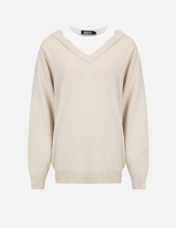 Logo Embroidery 2-in-1 Sweater Stretchy Elastic Breathable
